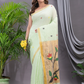 Linen Jamdani Saree With Light Green - 031
