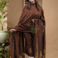 Copper Brown Natural Dye Cotton by Cotton (100 Count Soft Cotton) 2 Piece Set Kurti & Dupatta (UNSTITCHED) -651