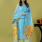Handwoven Jamdani Muslin Unstitched 2-piece Kurti | Sky Blue
