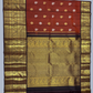 Pure Handwoven Gadwal Silk Saree Cherry Red - 014