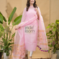Light Pink Jamdani 2-Piece Set Kurti & Dupatta (UNSTITCHED) -697