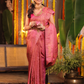 Silk Mark Certified Handloom Kanjivaram Silk Saree  |  Blush Pink