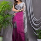 Tissue Silk Saree With Steel Grey - 010