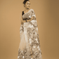 Kota Doria Handpainted Saree With Lace White - 003 - indeloom