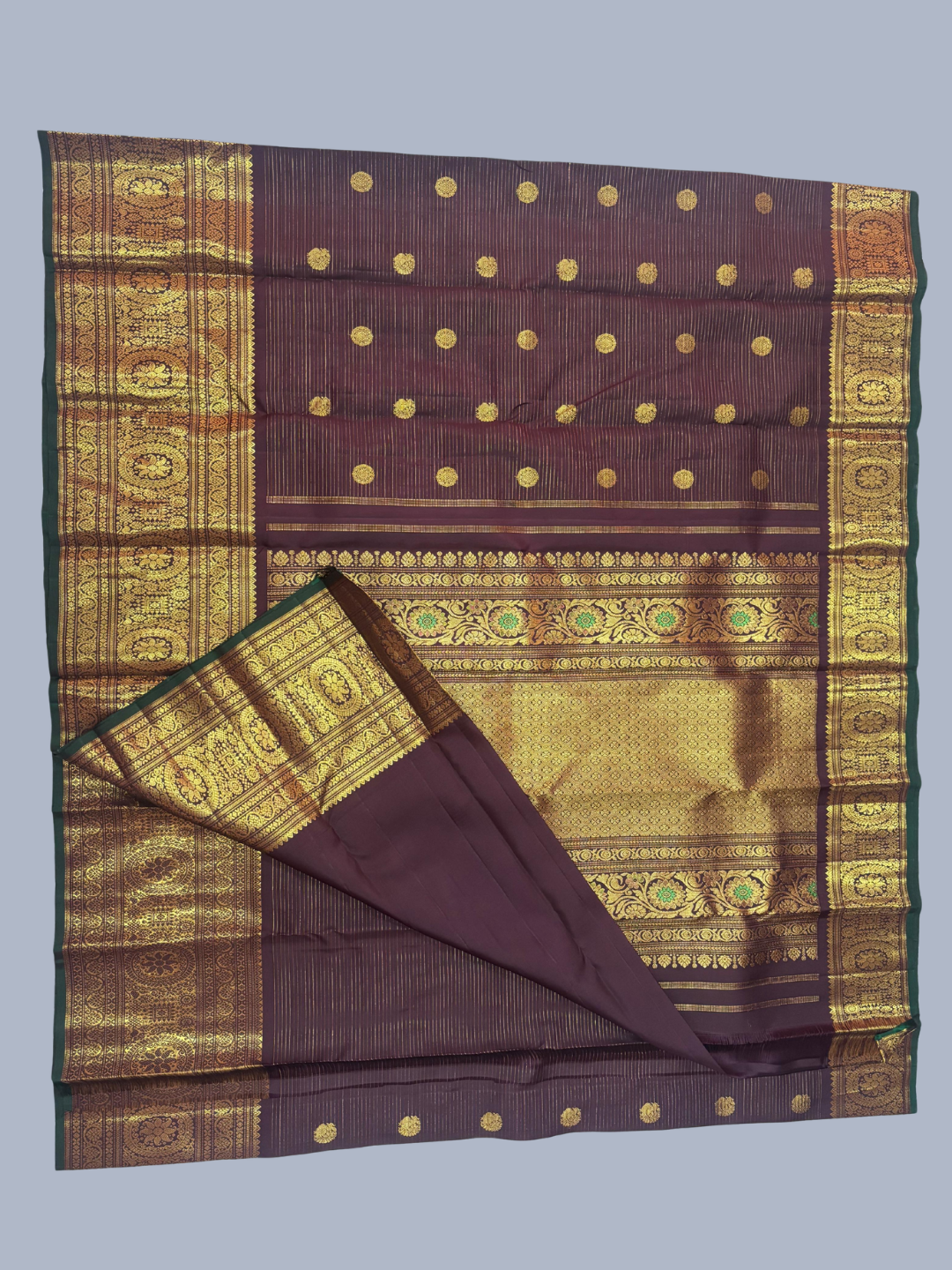 Handwoven Pure Gadwal Silk Saree  |  Wine Red