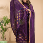 Wine Purple Cotton Linen 2-Piece Set Kurti & Dupatta (UNSTITCHED) - 003