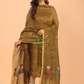 Aqua Green Linen Jamdani 2-Piece Set Kurti & Dupatta (UNSTITCHED) - 053