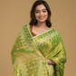 Tissue Silk Jamdani Saree Olive Green -043