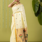 Handwoven Jamdani Muslin Saree | Yellow and Gold | All-over Buttas with All-over Jamdani weaves