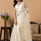 Handwoven Jamdani Muslin Saree | White | All-over Jamdani weaves