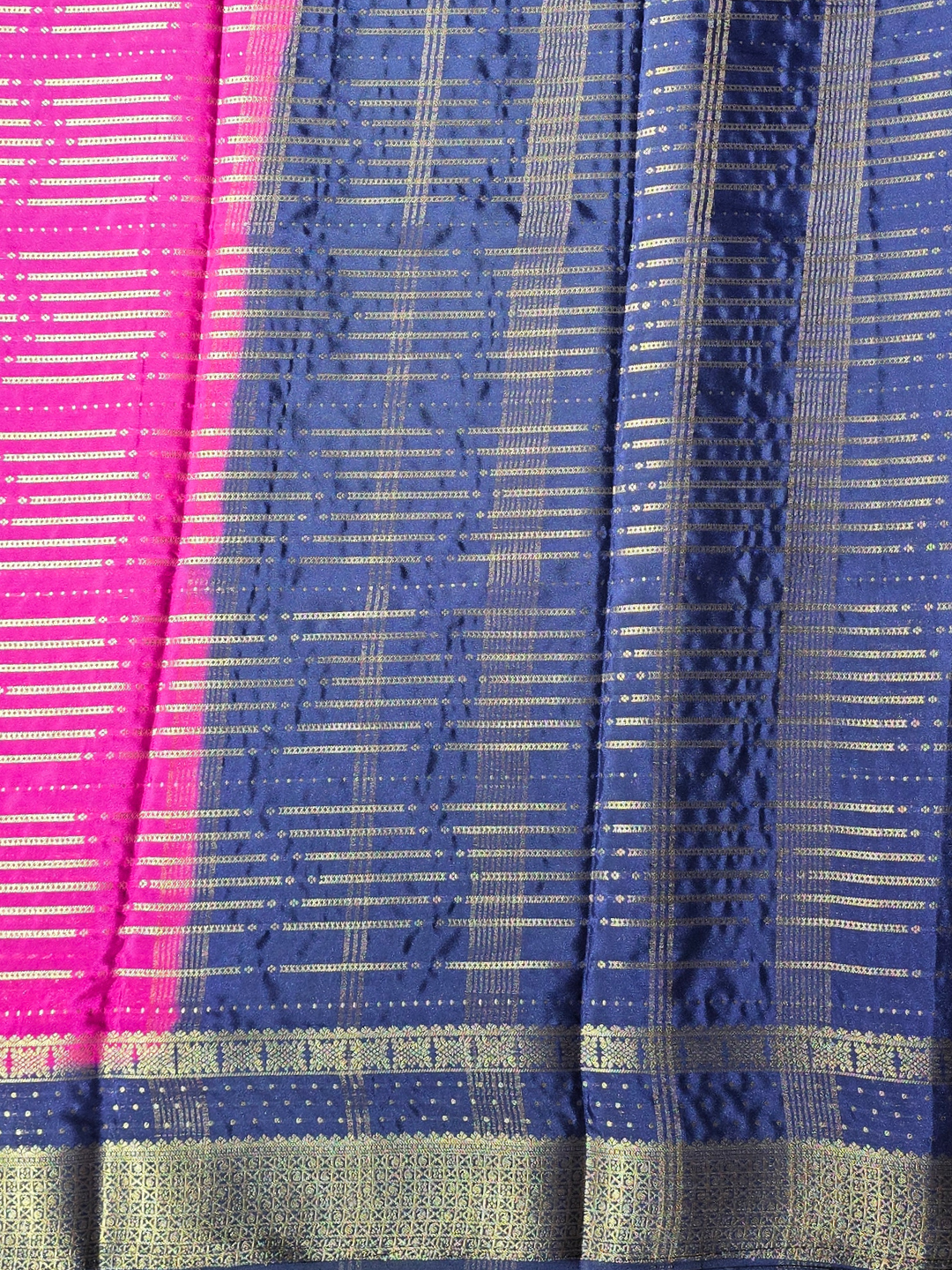 Classic Mysore Silk Saree  |  Rani Pink