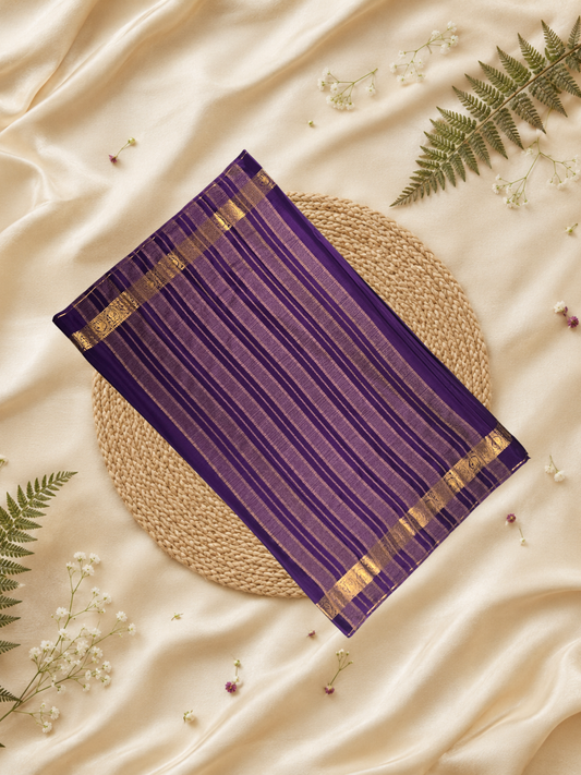 Mysore Silk Saree With Plum Voilet