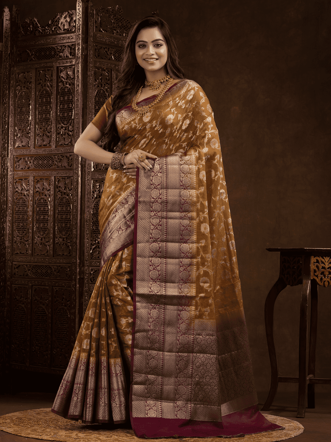Dijon Yellow Cotton Silk Saree - 012 - indeloom