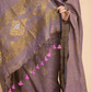 Pale Brown Tissue Linen 2-Piece Set Kurti & Dupatta (UNSTITCHED) - 107