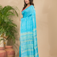 Matka Silk Jamdani Saree With Aqua Blue - 019