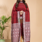 Ruby Red Muslin Cotton X Baluchari 2-Piece Set Kurti & Dupatta (UNSTITCHED) - 030