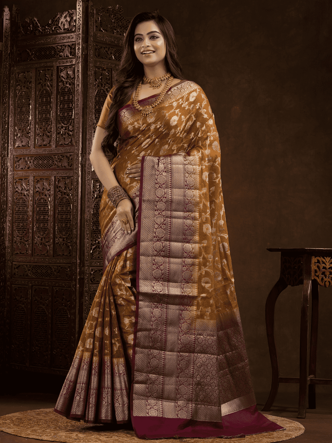 Dijon Yellow Cotton Silk Saree - 012 - indeloom