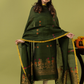 Handwoven Jamdani Linen Unstitched 2-piece Kurti | Olive Green