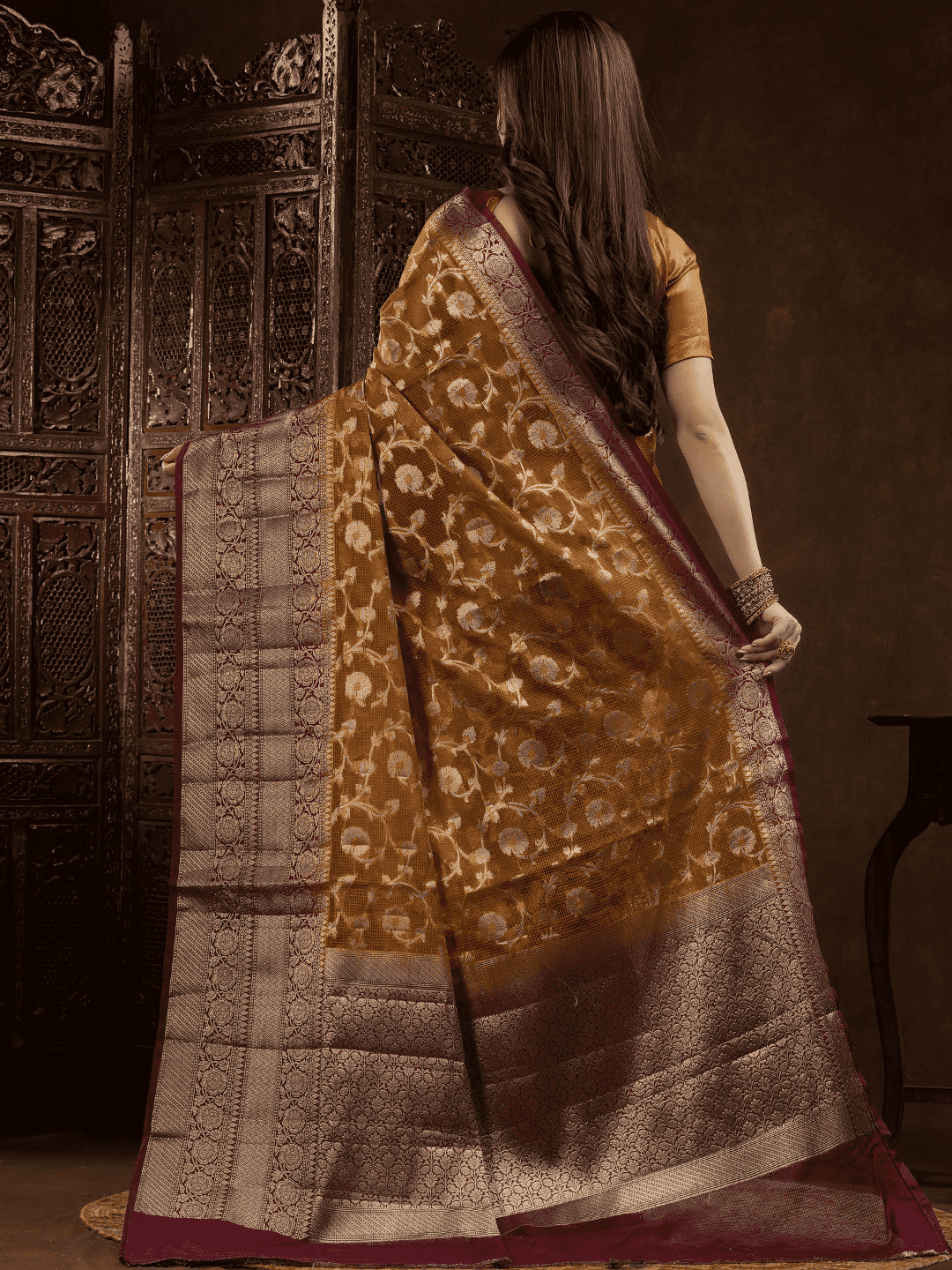 Dijon Yellow Cotton Silk Saree - 012 - indeloom