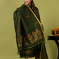 Handwoven Jamdani Linen Unstitched 2-piece Kurti | Olive Green