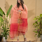 Pastel Red Linen Jamdani 2-Piece Set Kurti & Dupatta (UNSTITCHED) -739