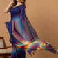 Pure Handloom Mul Cotton Saree | Deep Navy Blue