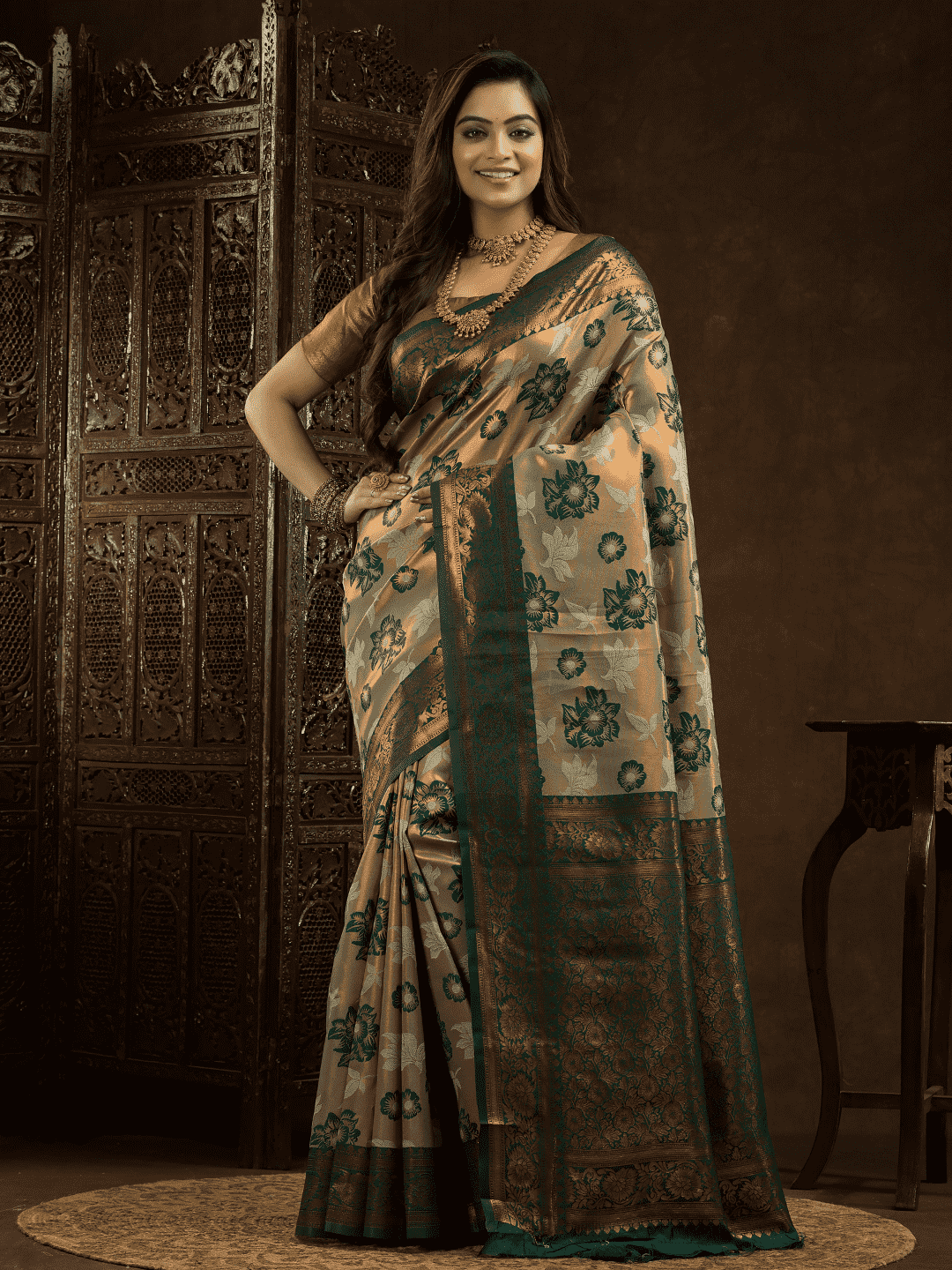 Jade Green Cotton Silk Saree - 018 - indeloom