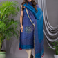 Classic Blue Linen X Linen 2-Piece Set Kurti & Dupatta (UNSTITCHED) - 130