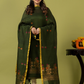 Handwoven Jamdani Linen Unstitched 2-piece Kurti | Olive Green