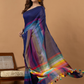 Pure Handloom Mul Cotton Saree | Deep Navy Blue