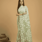 Light Green Cotton Silk Jamdani Saree - 032 - indeloom