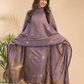 Pale Brown Tissue Linen 2-Piece Set Kurti & Dupatta (UNSTITCHED) - 107