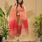 Pastel Red Linen Jamdani 2-Piece Set Kurti & Dupatta (UNSTITCHED) -739