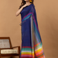 Pure Handloom Mul Cotton Saree | Deep Navy Blue