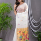 Linen Jamdani Saree With Snow White - 033