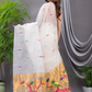 Linen Jamdani Saree With Snow White - 033