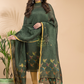 Dark Green Cotton Linen 2-Piece Set Kurti & Dupatta (UNSTITCHED) - 031