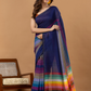 Pure Handloom Mul Cotton Saree | Deep Navy Blue