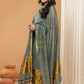 Greyish Green color with Gold borders  Jamdani 2-Piece Set Kurti & Dupatta (UNSTITCHED) - 166