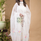 Snow White Jamdani 2-Piece Set Kurti & Dupatta (UNSTITCHED) -648