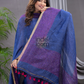 Berry Blue Linen X Linen 2-Piece Set Kurti & Dupatta (UNSTITCHED) - 131