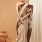 Pure Handloom Korvai Saree | Light Gold and Golden Dark Brown