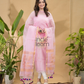 Light Pink Jamdani 2-Piece Set Kurti & Dupatta (UNSTITCHED) -697