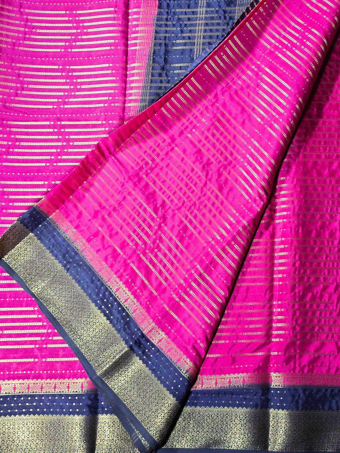 Classic Mysore Silk Saree  |  Rani Pink