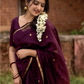 Maheshwari Silk Cotton Saree – Festive Elegance  | Deep Wine