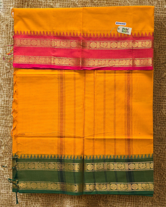 Kanchi Cotton|Yellow & Pink