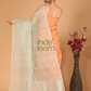 Pure Handloom Muslin Jamdani Dupatta With Pear Green  - 006