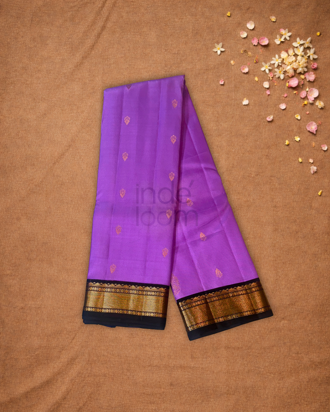Kanjivaram Saree With Bright Purple