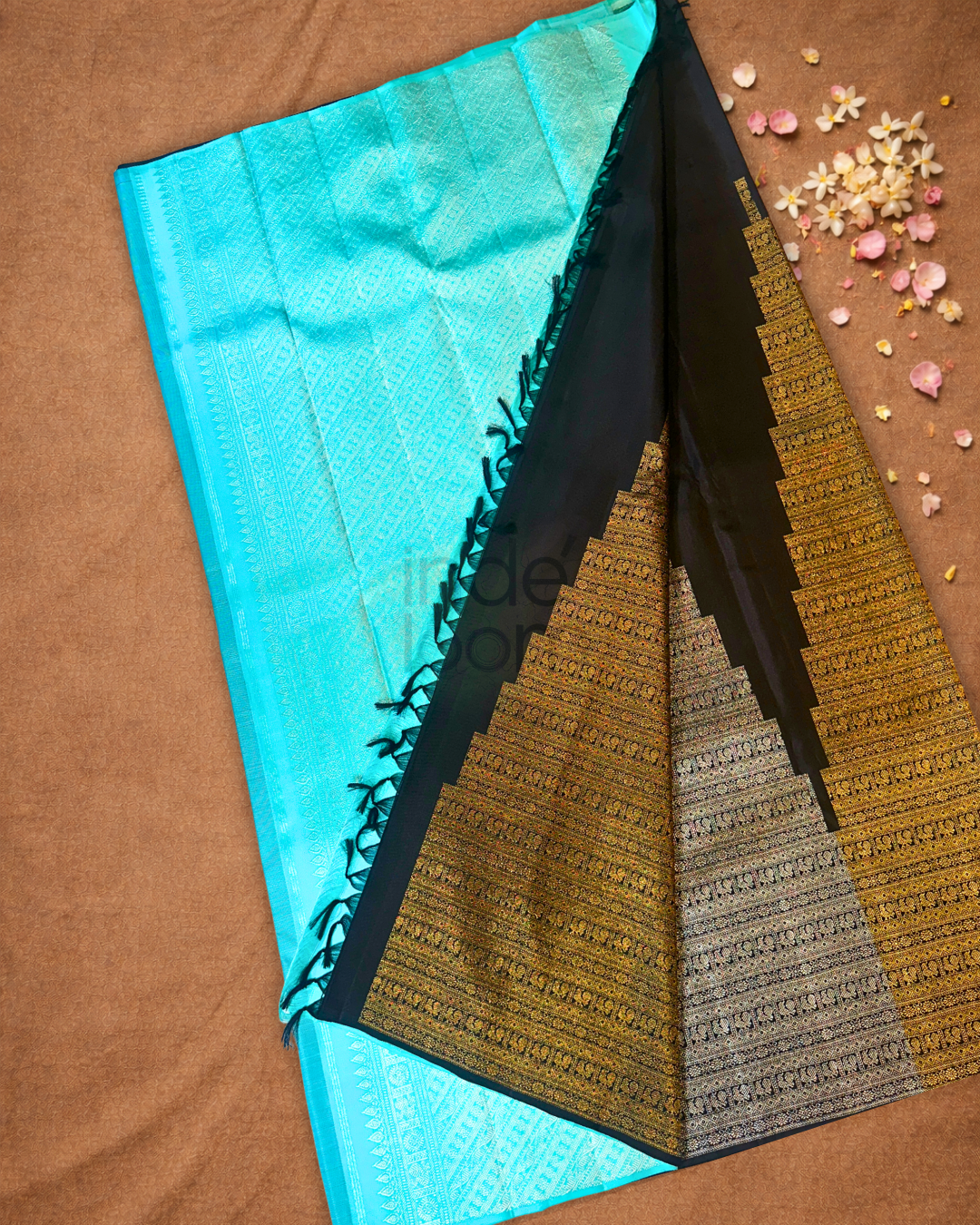 Silk Mark Certified Handloom Kanjivaram Silk Saree  |  Midnight Black