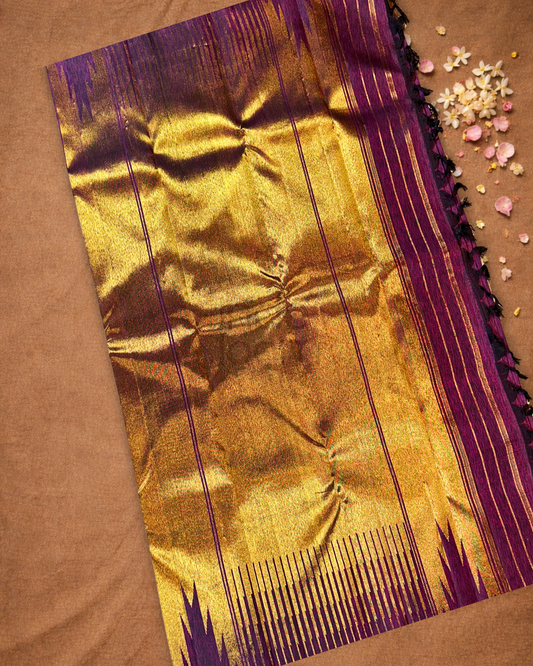 Silk Mark Certified Handloom Kanjivaram silk Saree  |  Grape Purple